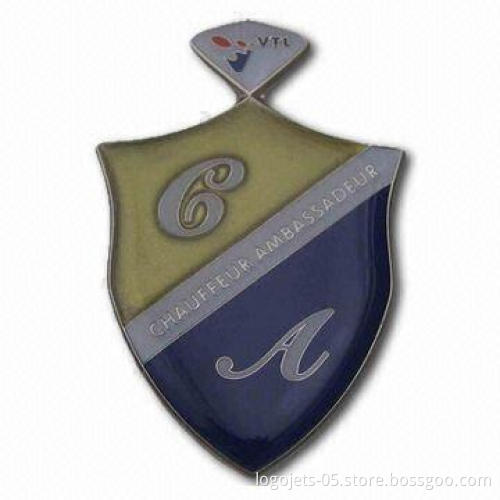 Sport Pins/Badges, Available in Different Types of Finishes, Customized Designs are Welcome